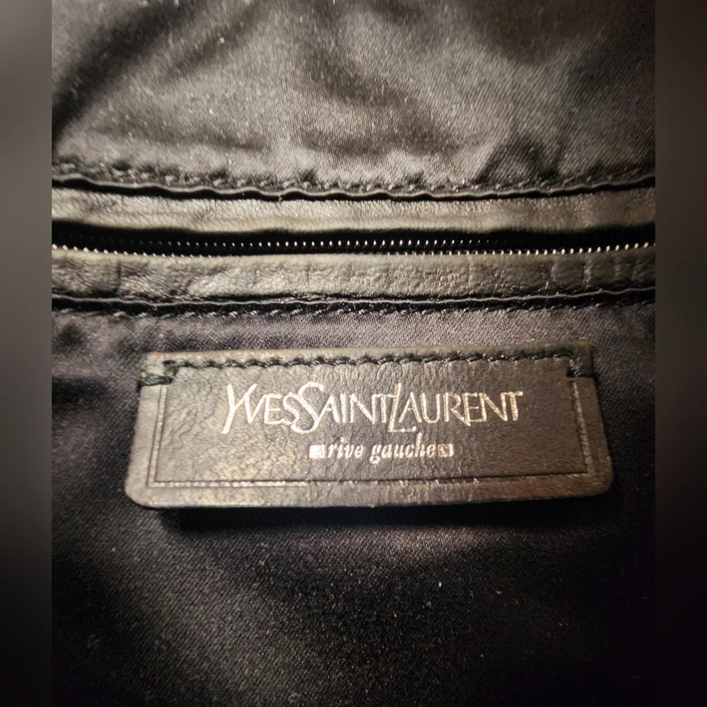 Yves Saint Laurent YSL Brown Cream Kahala Tote Messenger Bag